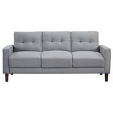 Bowen 2-Piece Upholstered Track Arm Tufted Sofa Set Grey