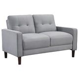 Bowen 2-Piece Upholstered Track Arm Tufted Sofa Set Grey