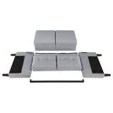 Bowen 2-Piece Upholstered Track Arm Tufted Sofa Set Grey