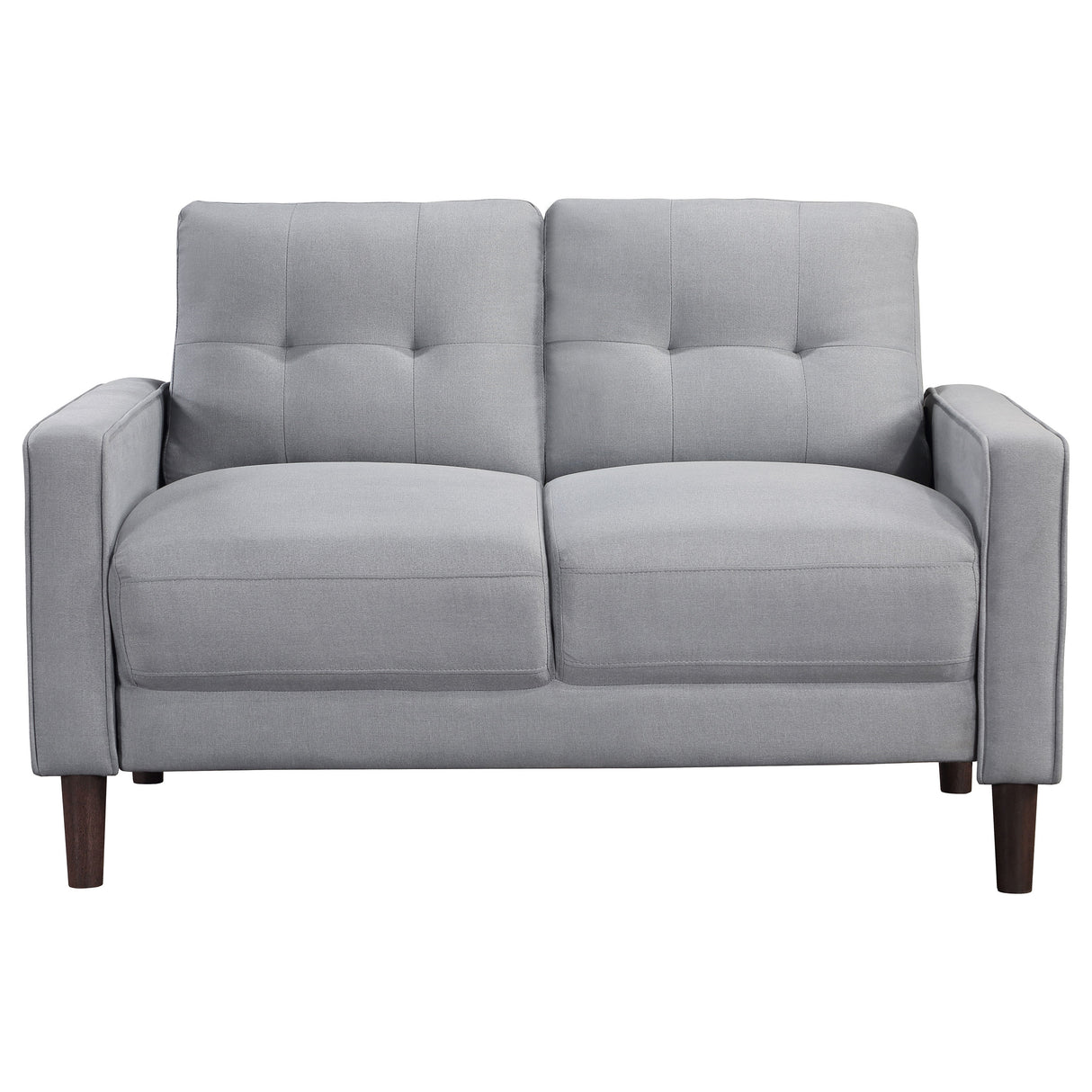 Bowen Upholstered Track Arm Tufted Loveseat, Grey
