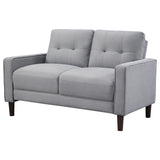 Bowen Upholstered Track Arm Tufted Loveseat, Grey