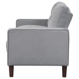 Bowen Upholstered Track Arm Tufted Loveseat, Grey