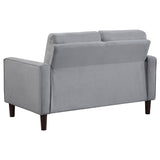 Bowen Upholstered Track Arm Tufted Loveseat, Grey