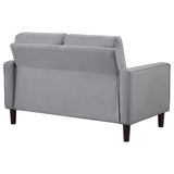 Bowen Upholstered Track Arm Tufted Loveseat, Grey