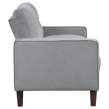 Bowen Upholstered Track Arm Tufted Loveseat, Grey