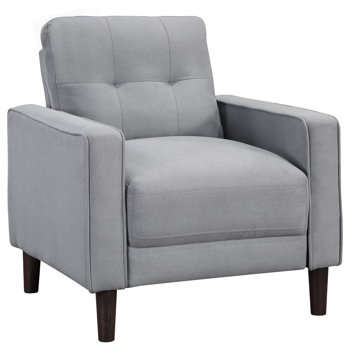 Bowen Upholstered Track Arm Tufted Accent Chair, Grey