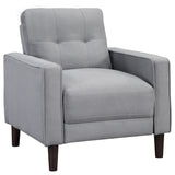 Bowen Upholstered Track Arm Tufted Accent Chair, Grey