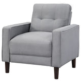 Bowen Upholstered Track Arm Tufted Accent Chair, Grey