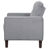 Bowen Upholstered Track Arm Tufted Accent Chair, Grey