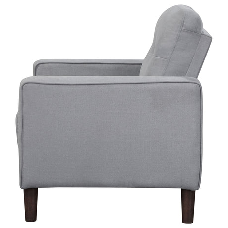 Bowen Upholstered Track Arm Tufted Accent Chair, Grey