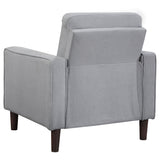 Bowen Upholstered Track Arm Tufted Accent Chair, Grey