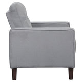 Bowen Upholstered Track Arm Tufted Accent Chair, Grey