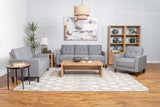 Bowen Upholstered Track Arm Tufted Accent Chair, Grey