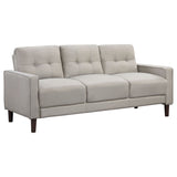 Bowen 2-Piece Upholstered Track Arm Tufted Sofa Set, Beige