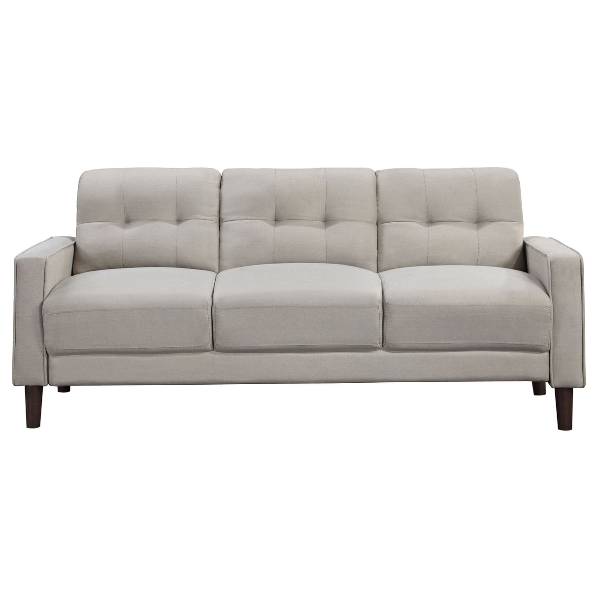 Bowen 2-Piece Upholstered Track Arm Tufted Sofa Set, Beige