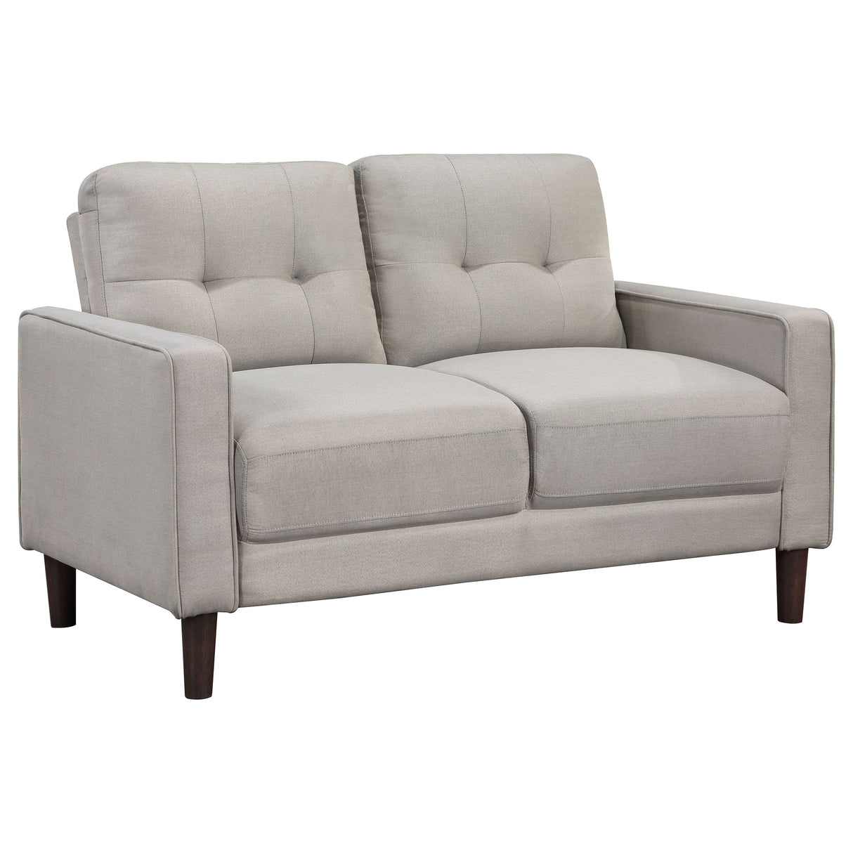 Bowen 2-Piece Upholstered Track Arm Tufted Sofa Set, Beige
