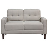 Bowen 2-Piece Upholstered Track Arm Tufted Sofa Set, Beige