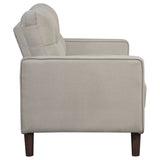 Bowen 2-Piece Upholstered Track Arm Tufted Sofa Set, Beige