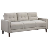 Bowen Upholstered Track Arm Tufted Sofa in Beige