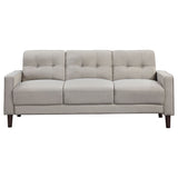 Bowen Upholstered Track Arm Tufted Sofa in Beige