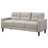 Bowen Upholstered Track Arm Tufted Sofa in Beige