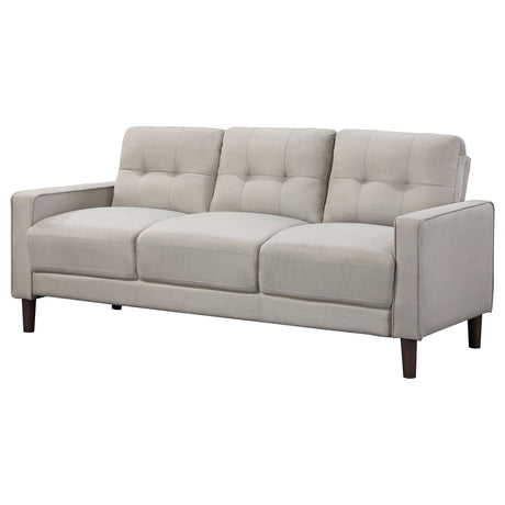 Bowen Upholstered Track Arm Tufted Sofa in Beige