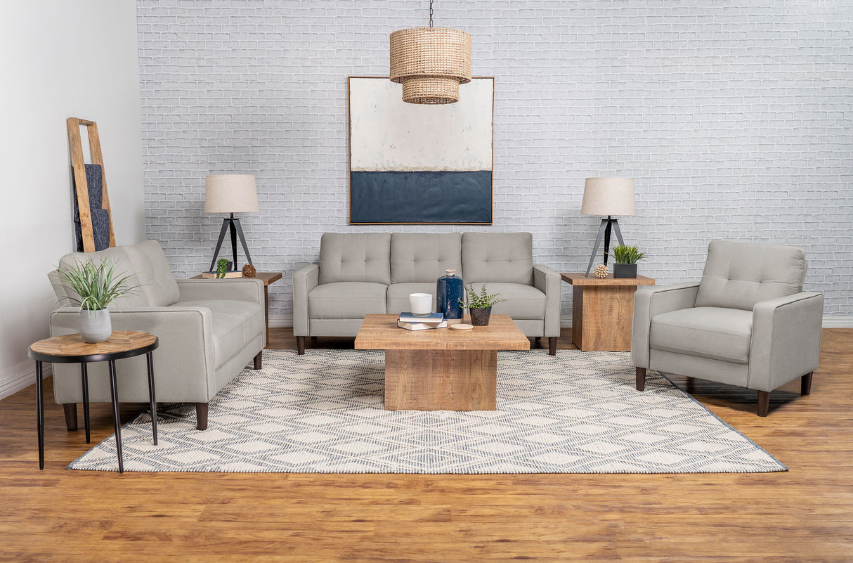 Bowen Upholstered Track Arm Tufted Sofa in Beige