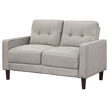 Bowen Upholstered Track Arm Tufted Loveseat in Beige