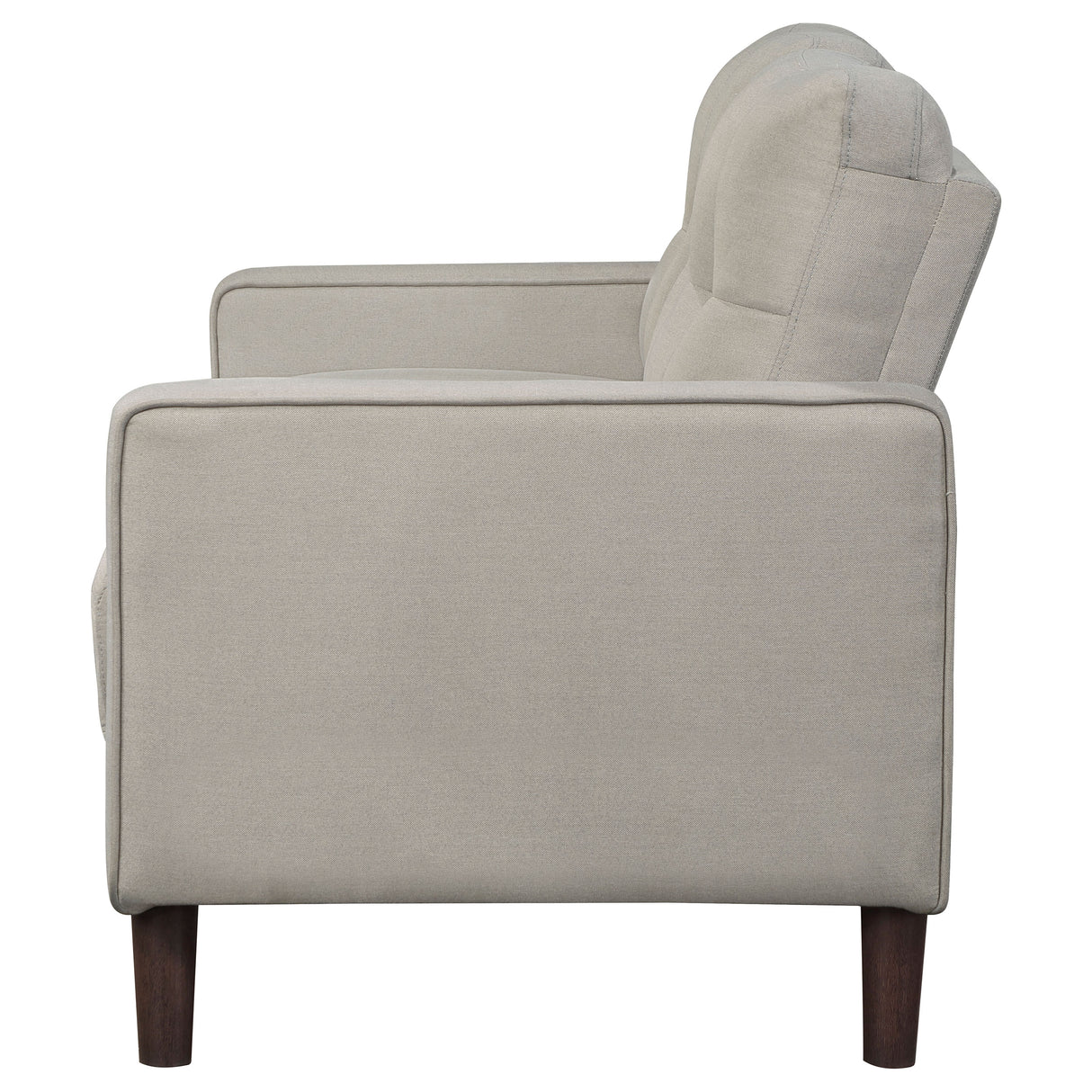 Bowen Upholstered Track Arm Tufted Loveseat in Beige