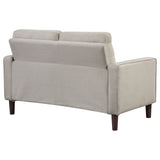 Bowen Upholstered Track Arm Tufted Loveseat in Beige