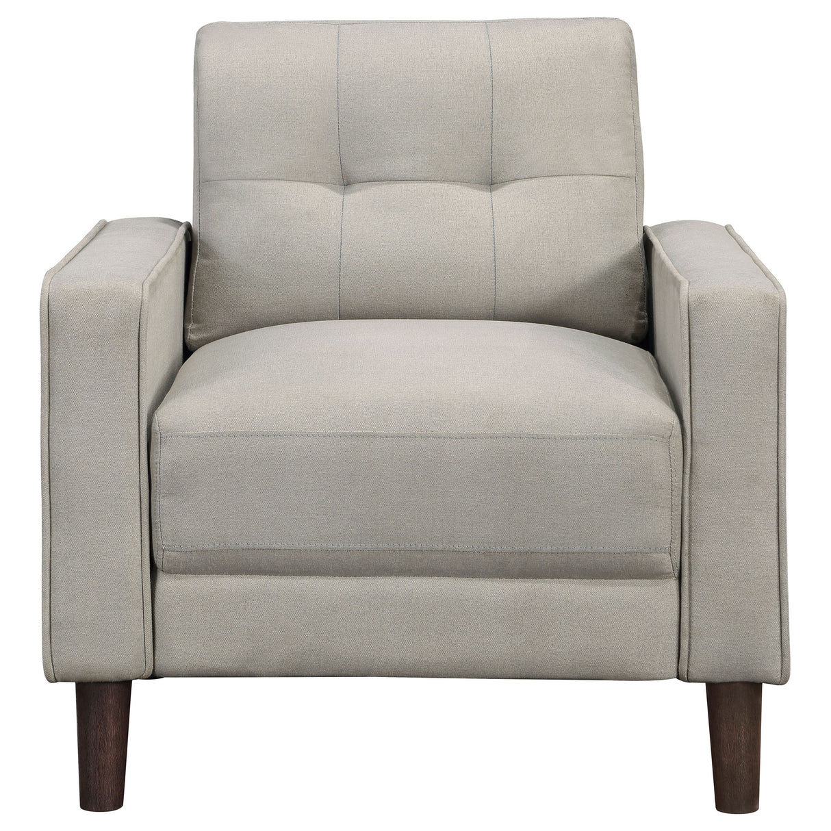 Bowen Upholstered Track Arm Tufted Accent Chair in Beige