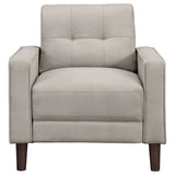 Bowen Upholstered Track Arm Tufted Accent Chair in Beige