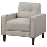 Bowen Upholstered Track Arm Tufted Accent Chair in Beige