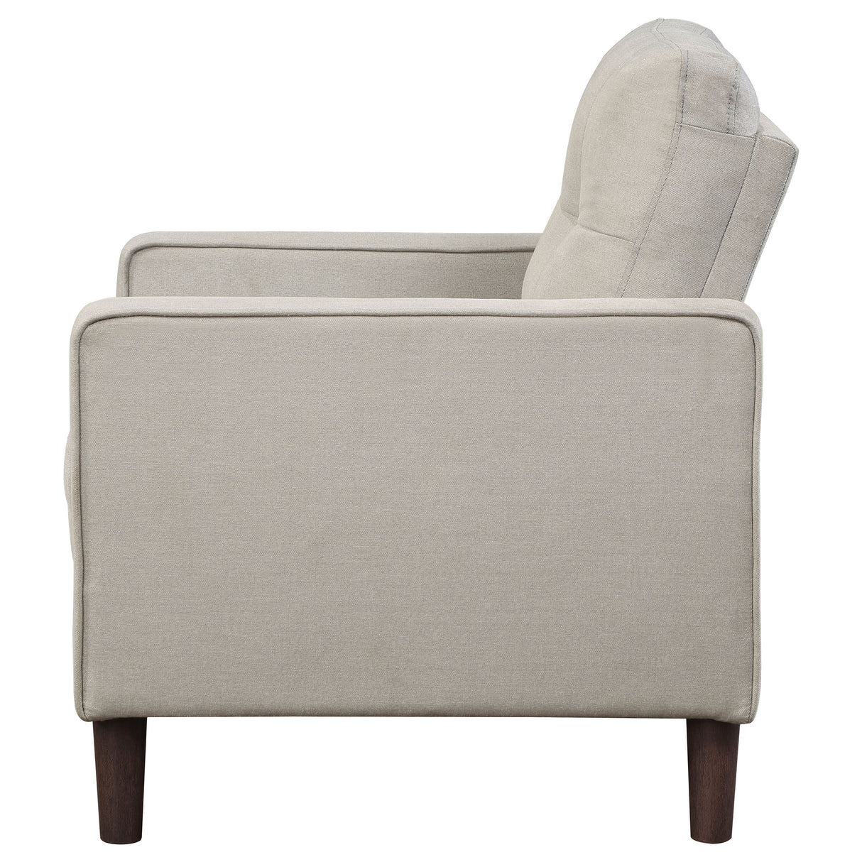 Bowen Upholstered Track Arm Tufted Accent Chair in Beige