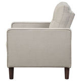 Bowen Upholstered Track Arm Tufted Accent Chair in Beige