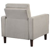 Bowen Upholstered Track Arm Tufted Accent Chair in Beige