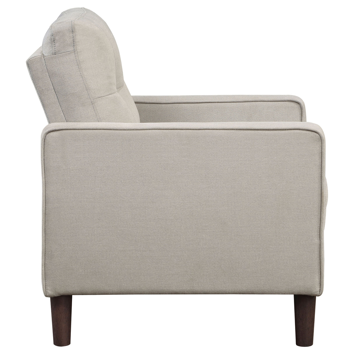 Bowen Upholstered Track Arm Tufted Accent Chair in Beige