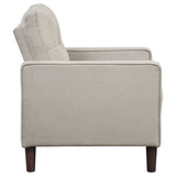 Bowen Upholstered Track Arm Tufted Accent Chair in Beige