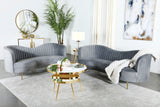 Sophia 2-Piece Channel Tufted Sofa Set, Grey Velvet