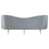 Sophia 2-Piece Channel Tufted Sofa Set, Grey Velvet