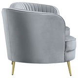 Sophia 2-Piece Channel Tufted Sofa Set, Grey Velvet