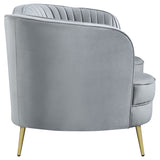 Sophia 2-Piece Channel Tufted Sofa Set, Grey Velvet