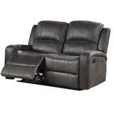 Manual Reclining Loveseat With Horizontal And Vertical Tufting
