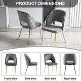 Dining Chairs With Metal Legs And Hollow Back Upholstered Dining Chairs