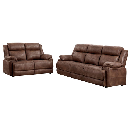 Ellington 2-Piece Dark Brown Faux Leather Sofa Set
