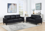 Ruth 2-Piece Upholstered Track Arm Sofa Set, Black
