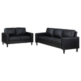 Ruth 2-Piece Upholstered Track Arm Sofa Set, Black