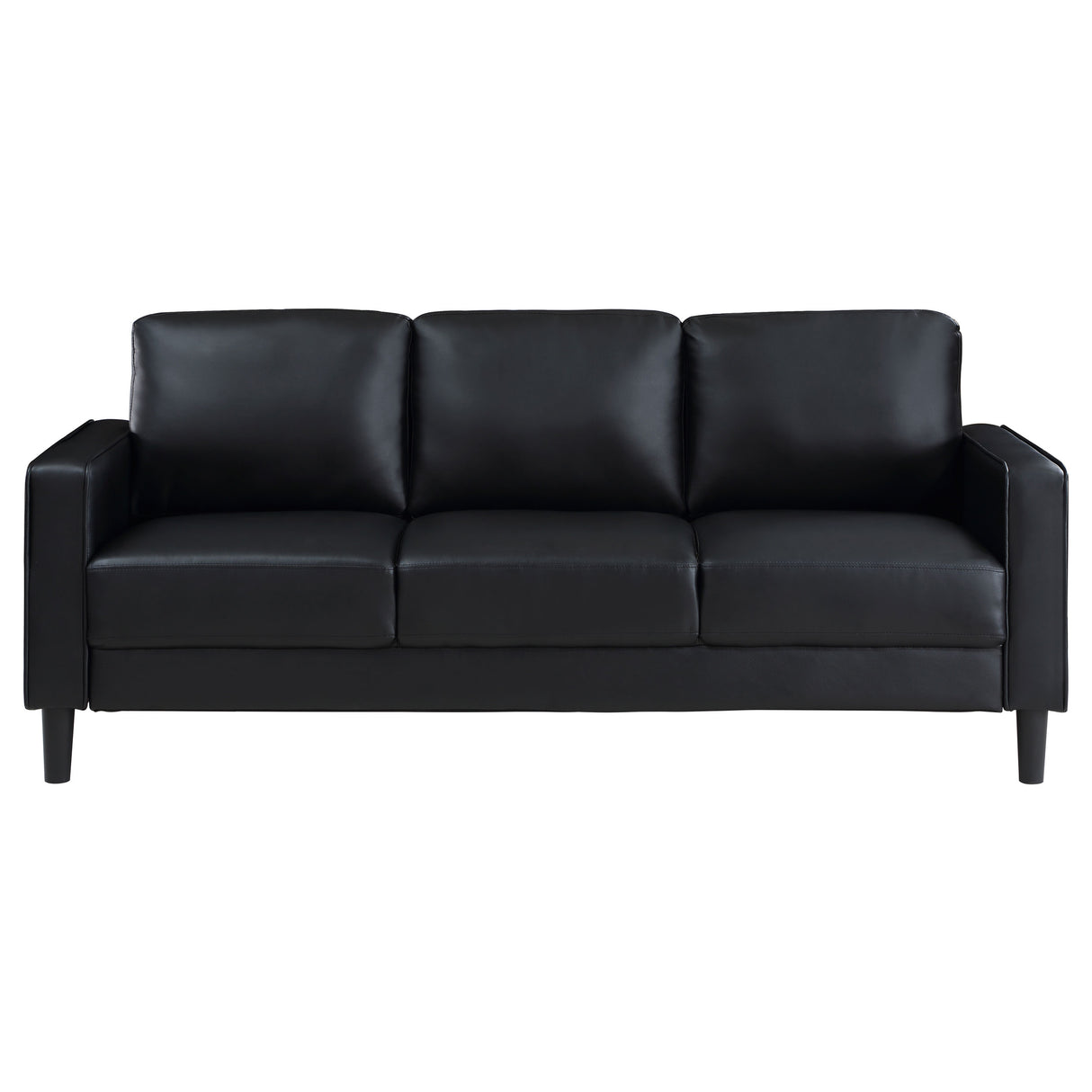 Ruth 2-Piece Upholstered Track Arm Sofa Set, Black