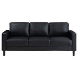 Ruth 2-Piece Upholstered Track Arm Sofa Set, Black