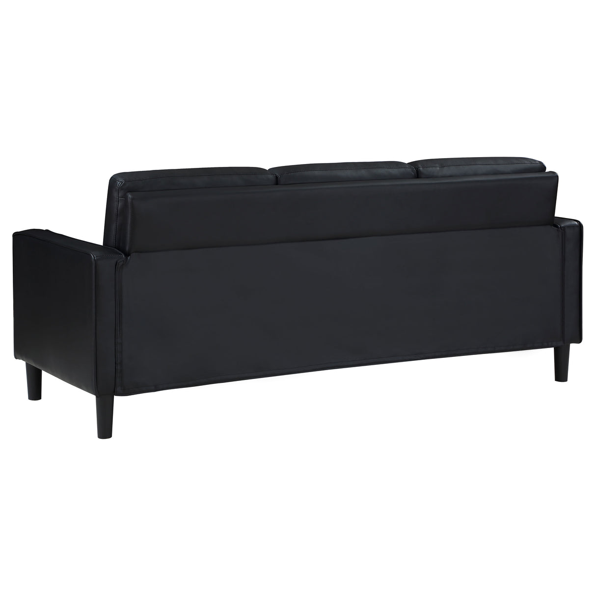 Ruth 2-Piece Upholstered Track Arm Sofa Set, Black
